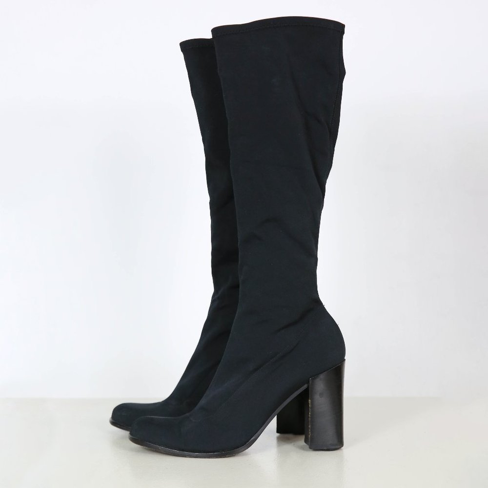 Roberto Clergeri Black Stretch Knee High Boots